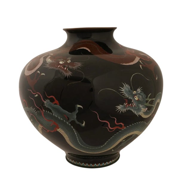 Monumental Japanese Cloisonne Enamel Dragon Vase, Meiji Period, Circa 1890 An extraordinary and exceptionally large...