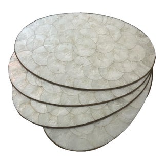 Mid 20th Century Coastal Capiz Shell Placemats - Set of 4 For Sale