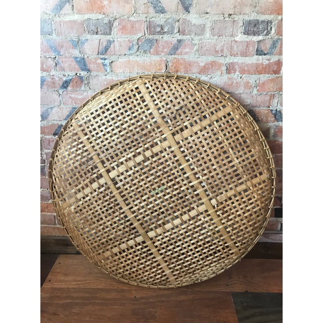 Extra Large Vintage Woven Rattan Tobacco Basket Chairish