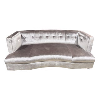 Vintage Mitchell Gold Dumont Tufted Velvet Sofa For Sale