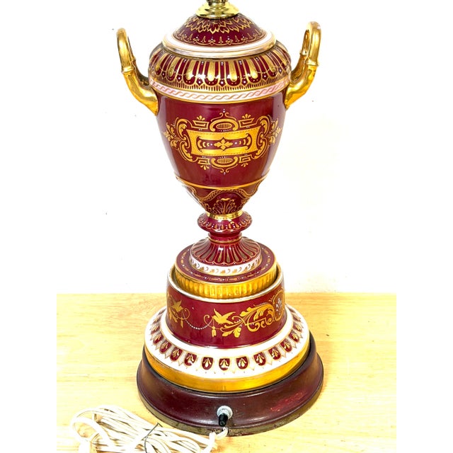 Early 20th Century “Good Night” Vienna Style Porcelain Urn Lamp Maiden and Candle, Signed F. Koller For Sale - Image 12 of 16