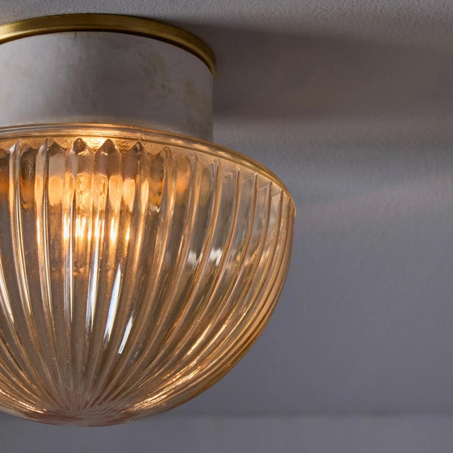 1960s Swedish Modern Pressed Glass & Porcelain Wall or Ceiling Lamp For Sale In Los Angeles - Image 6 of 13