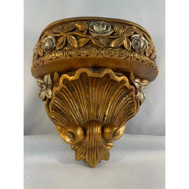 French 1970s Jaru Decorative Gilded Wall Jardiniere Planter Bracket For Sale - Image 3 of 12