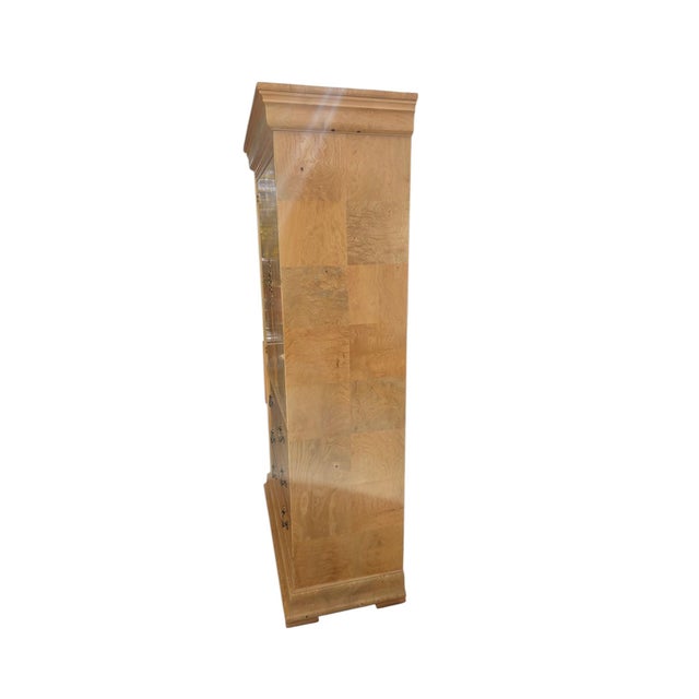 1980s Henredon Charles X Collection Burlwood Armoire Chest Cabinet Wardrobe Dresser For Sale - Image 11 of 11