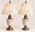 French Provincial Vintage Neoclassical Cream Ceramic Urn Lamps With Pleated Ivory Shades - a Pair For Sale - Image 3 of 12
