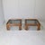 Pair of square solid wood coffee tables with smoked glass shelves by Afra and Tobia Scarpa for Cassina The frame is made...