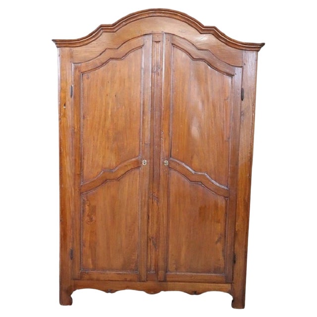 Antique Poplar Wardrobe, Early 18th Century For Sale