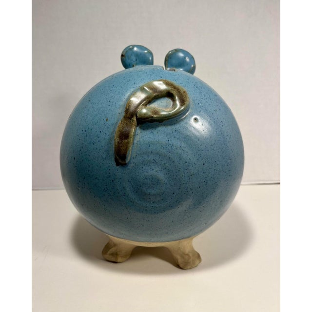 Vintage Smith Studio Art Pottery Blue Ceramic Piggy Bank For Sale In Los Angeles - Image 6 of 10