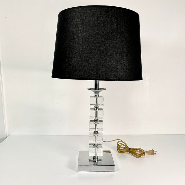 1980s 1970s Vintage Contemporary Modern Stacking Square Lucite Cubes Table Lamp For Sale - Image 5 of 16