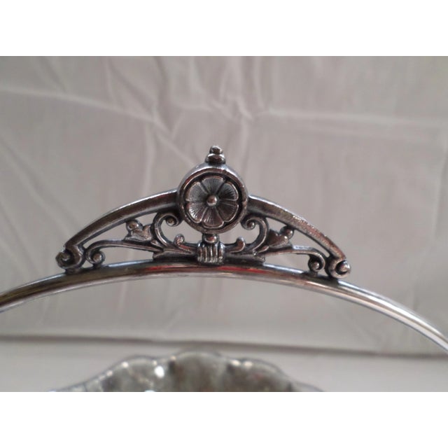 Late 20th Century Late 20th Century Victorian James Tufts Silver Plate Aesthetic Movement Brides Basket For Sale - Image 5 of 8