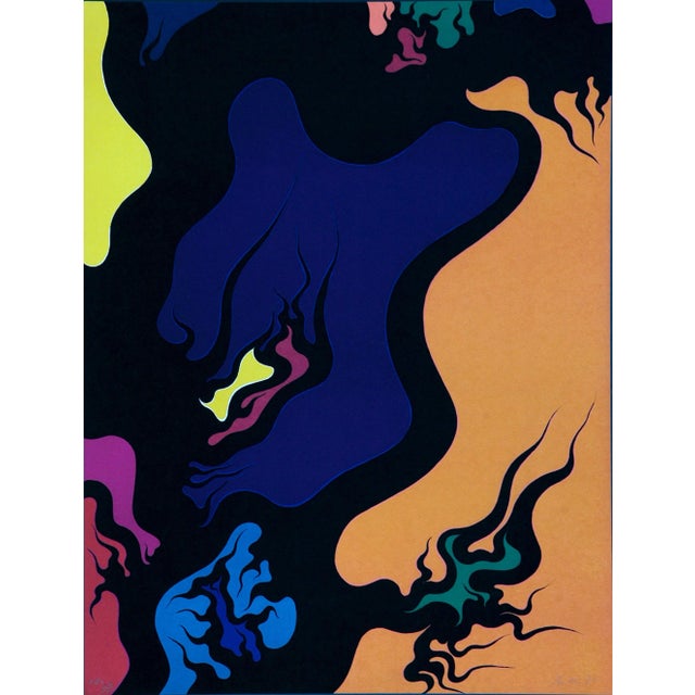 Purple Hell is an amazing colorful lithograph, realized by Luigi Boille in 1971. This original print is hand-signed....