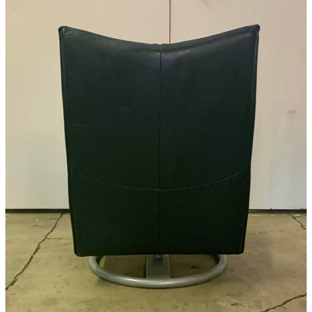 1980s Leather BMP 418 Swivel Chair Attributed to Rolf Benz, 1980s For Sale - Image 5 of 8
