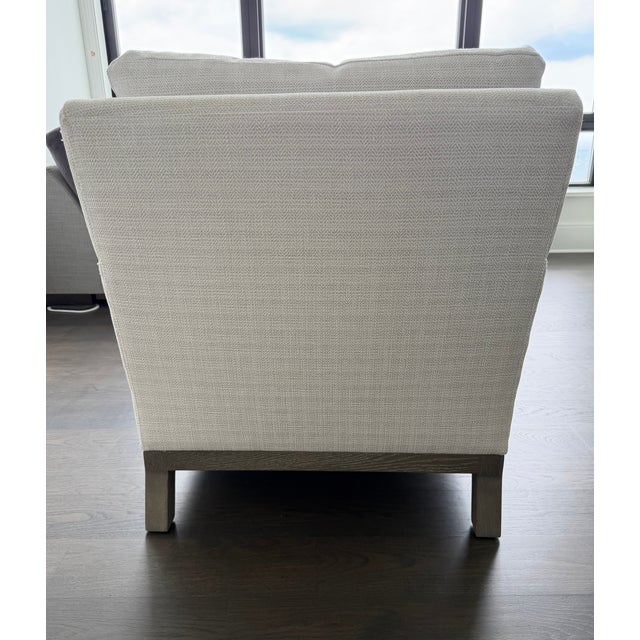 A. Rudin Pair of A. Rudin No. 681 Lounge Chairs Upholstered in Ivory/Beige Fabric For Sale - Image 4 of 14