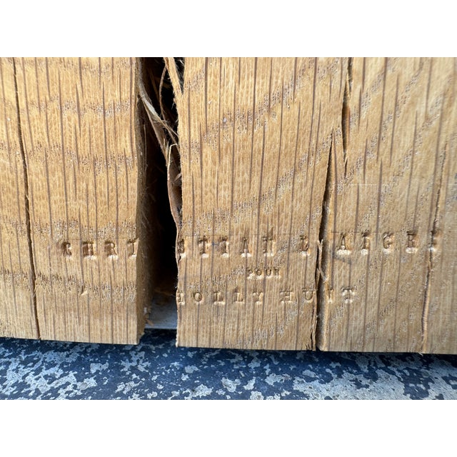Vintage Christian Liaigre for Holly Hunt "Nagato" Side Tables/Stools, Set of 3, Signed Raw French Oak For Sale - Image 13 of 14