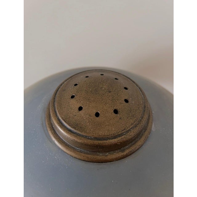 Antique C. 1920 Pittsburgh School Reverse-Painted 2-Light Glass Table Lamp - Winter Cabin Scene For Sale In Cincinnati - Image 6 of 6