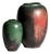 Art Deco Bauhaus Copper Glazed Studio Ceramic Vases by Paul Dresler Grootenburg, Germany, 1940s, Set of 2 For Sale