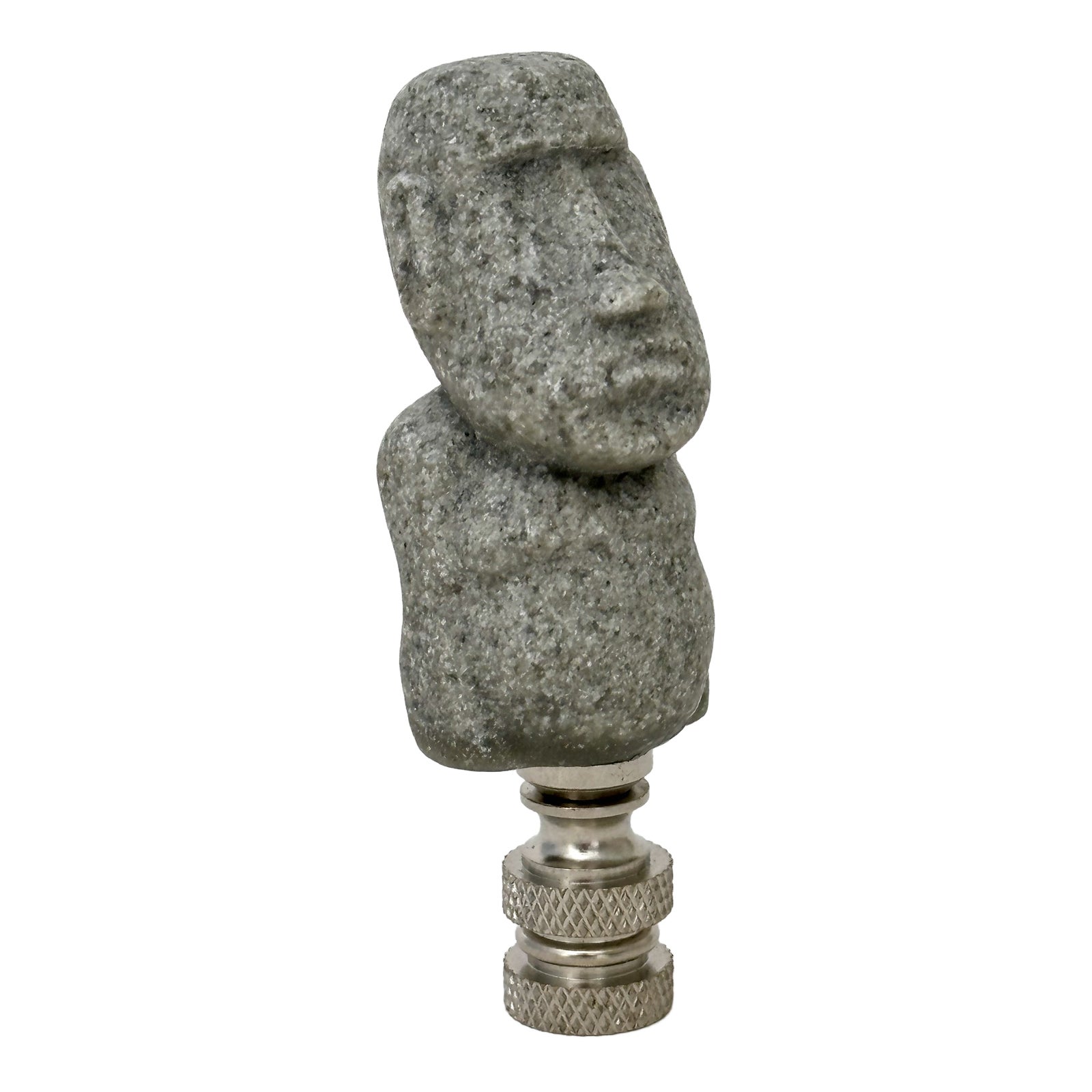 Easter Island Head Lamp Finial on Chrome Hardware Chairish