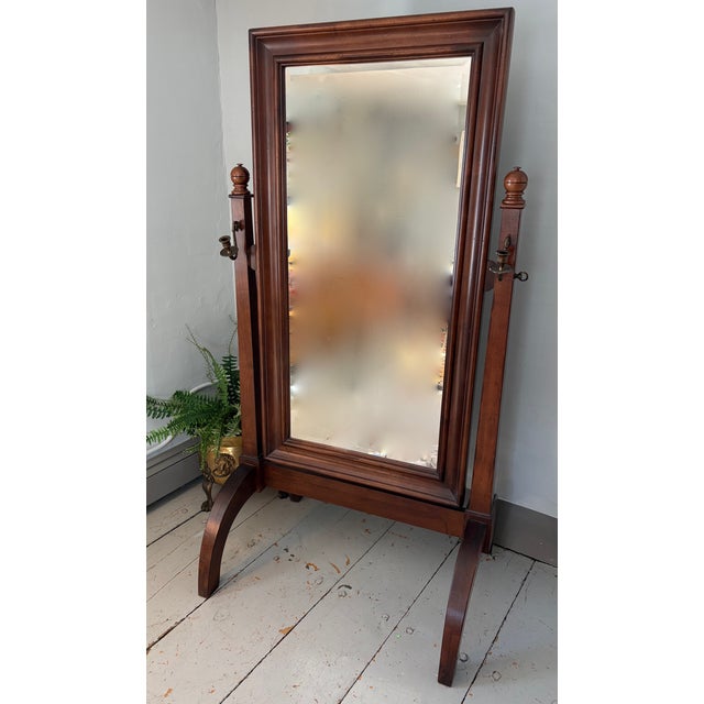 Wood Early 21st Century Empire Style "Cheval" Mirror by Broyhilll For Sale - Image 7 of 8