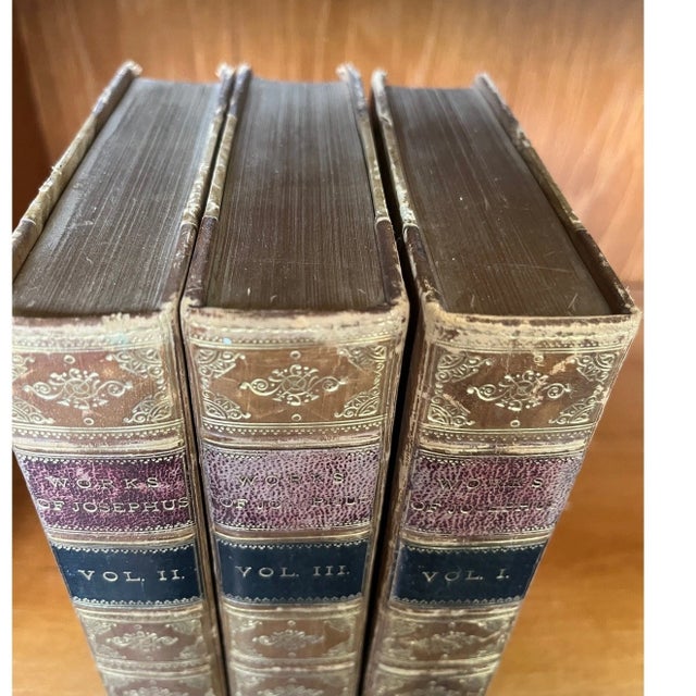 Antique 3-Vol Set: Works of Flavius Josephus, William Whiston, Illustrated For Sale - Image 4 of 6