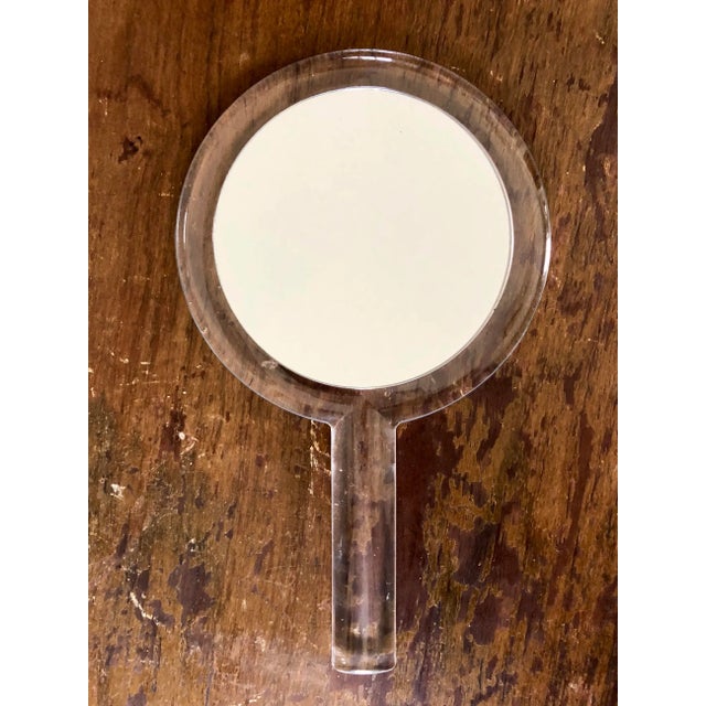 Charles Hollis Jones Vintage Lucite Hand Mirror For Sale - Image 4 of 5