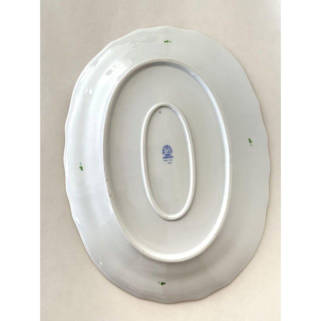 1980s 1980s Herend Blue Garland Large Platter- Oval Serving Platter #1102 For Sale - Image 5 of 8