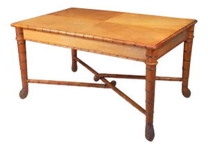 Large Faux Bamboo Library Table From Italy