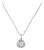 0.39ctw Diamond Cluster Interlocking Circles Pendant Necklace 14k White Gold 16" For Sale