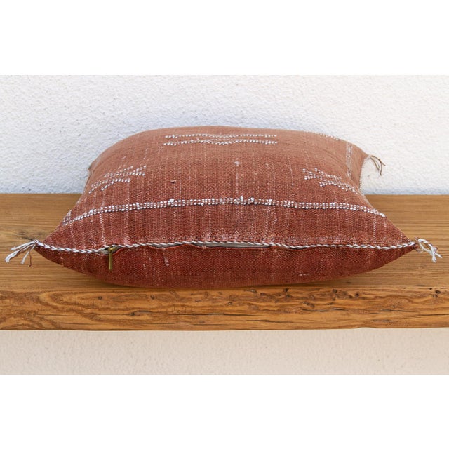 1990s Rust Crossroads Cactus Silk Moroccan Pillow For Sale - Image 5 of 7