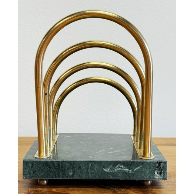 Vintage Marble and Brass Tiered Letter Holder For Sale In Kansas City - Image 6 of 7