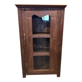 Solid Reclaimed Wood Curio Cabinet For Sale