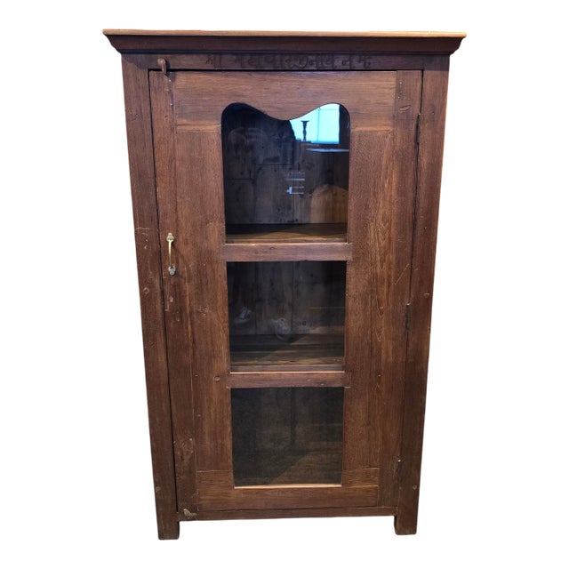 Solid Reclaimed Wood Curio Cabinet For Sale
