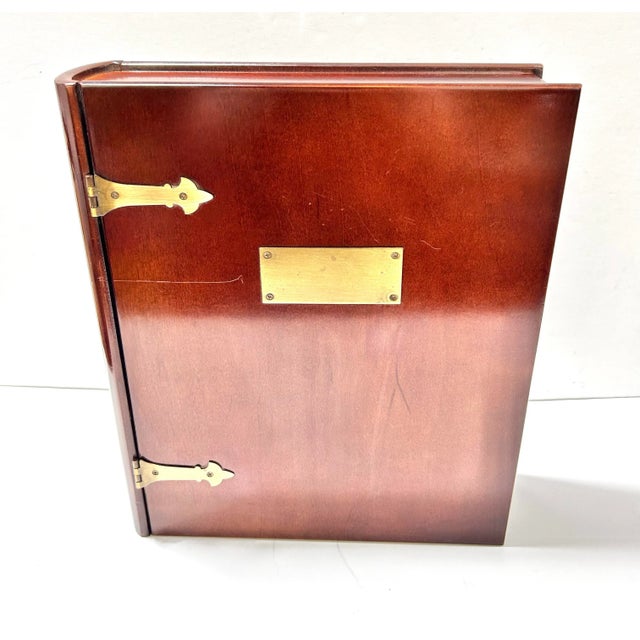 English Vintage Bombay Company Wooden Book Storage Box For Sale - Image 3 of 11