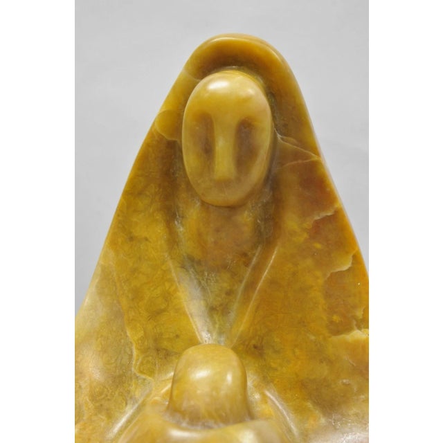 Stone Vintage Seymour Shuren Modern Carved Alabaster Mother & Child Figure Sculpture For Sale - Image 7 of 17