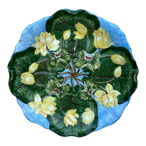 19th Century French Faience Water Lily Platter Creil & Montereau