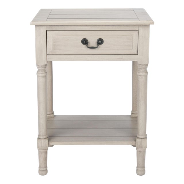 Whitney 1 Drawer Accent Table in Greige For Sale