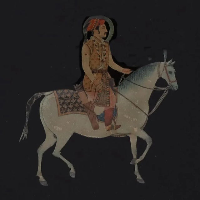 Anglo Indian Pair of Watercolors of Men on Horses For Sale - Image 4 of 7