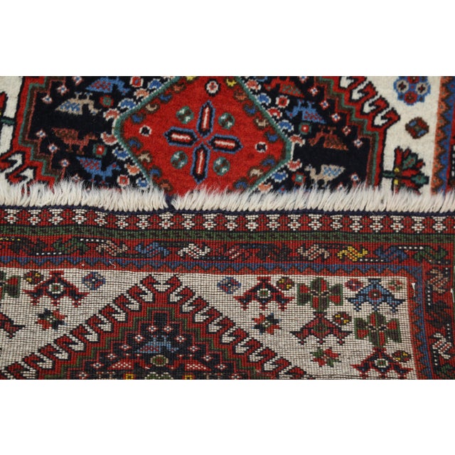 Pasargad Ivory Color Hand Knotted Persian Yalameh For Sale - Image 4 of 4