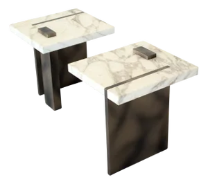 Brutalist Marble Capri Side Tables by Studio Sam London, 2010s, Set of 2