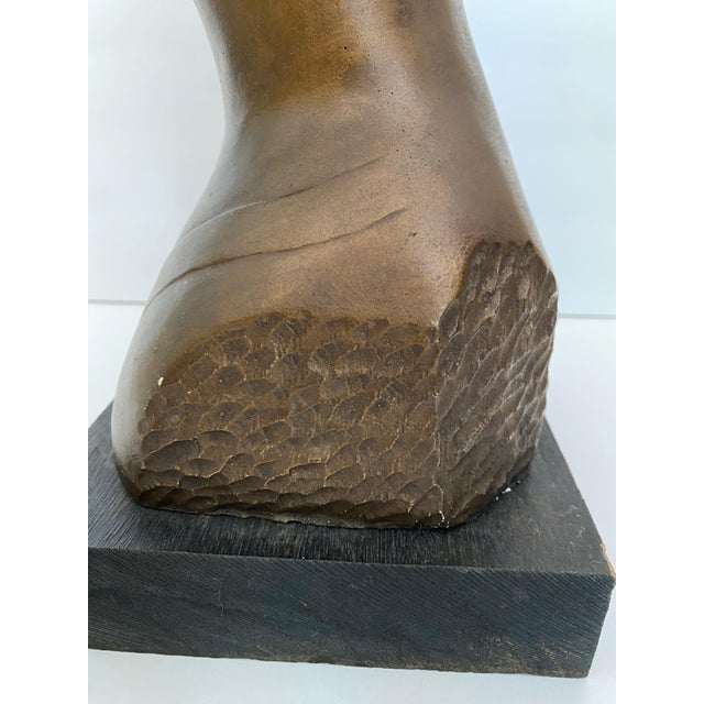 Mid Century Bronze Colored Japanese Woman Bust Sculpture For Sale In New York - Image 6 of 10