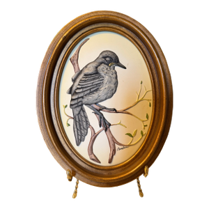 1950s Boehm Porcelain Fledgling Wall Art Bas-Relief Oval Frame