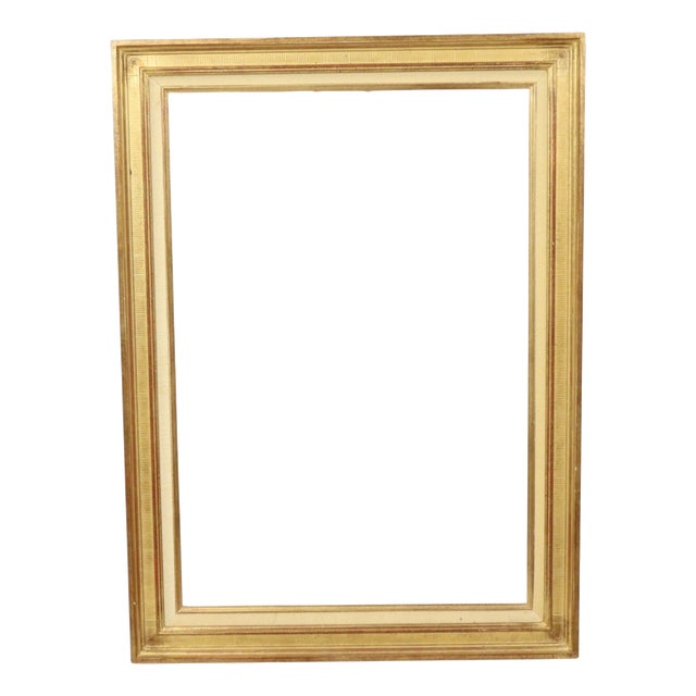 Sleek Gold Wooden Painting Frame For Sale