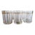 Vintage Mid-Century Modern Culver 22k "ServeMates" Glasses ~ Set of 6 ~ Frosted Stripe Pattern, Gold Trim, Double Old Fashioned Rocks Glasses For Sale