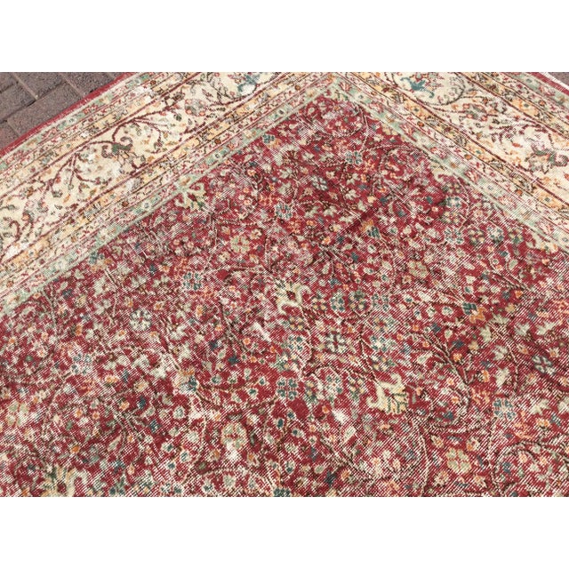 Oversized Vintage Hand Knotted Oushak Rug - 146" X 170" For Sale In Raleigh - Image 6 of 12