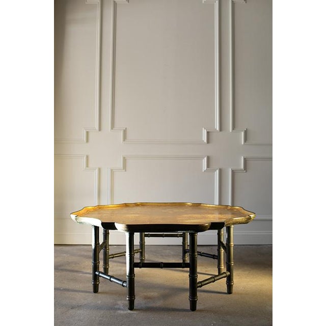 Gold 1980s Kittinger Octagonal Chinese Chippendale Faux Bamboo Coffee Table, Original Gold Leaf Finish For Sale - Image 8 of 16
