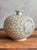 Late 20th Century Korean Buncheong Style Stoneware Vase | Fully Hand-Incised Cloud Scroll Carp Medallion | Moon Jar Form | Korean Character Mark For Sale - Image 5 of 12