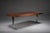 Maroon Executive Desk in Fine Hardwood Veneer on Nickel-Plated Steel Legs, 1970s For Sale - Image 8 of 18