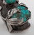 Set of Two Navajo Dine Silver Turquoise Statement Rings For Sale - Image 4 of 6