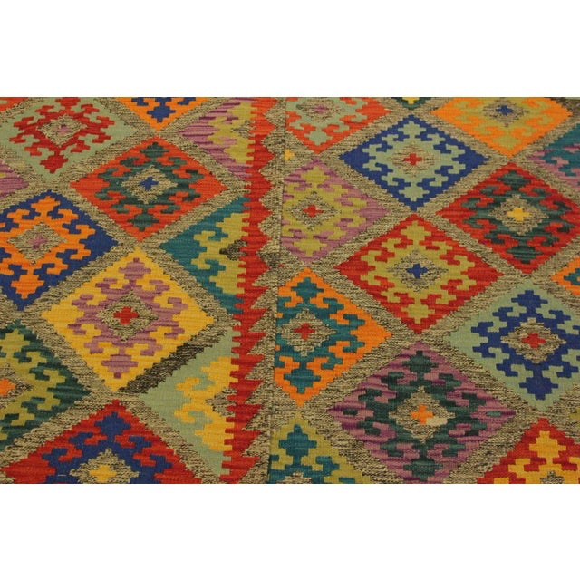 Textile 1990s 1990s Rustic Kilim Gray Blue Wool Rug - 6'10" X 10'0" For Sale - Image 7 of 7