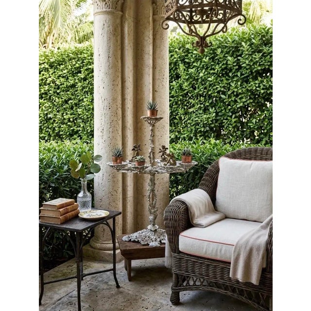Vintage French Style Multi-Tier Cast Iron Plant Stand or Epergne For Sale - Image 9 of 12