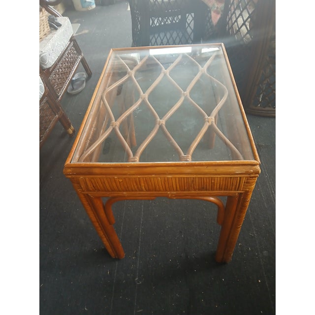 Vintage Bamboo Side Table For Sale - Image 6 of 8